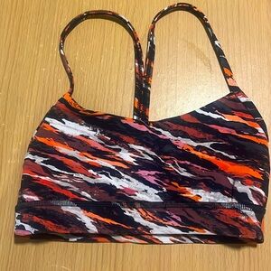 Lululemon Power Y Multicolor Sports Bra SIZE 2 Pink Grey Black Purple